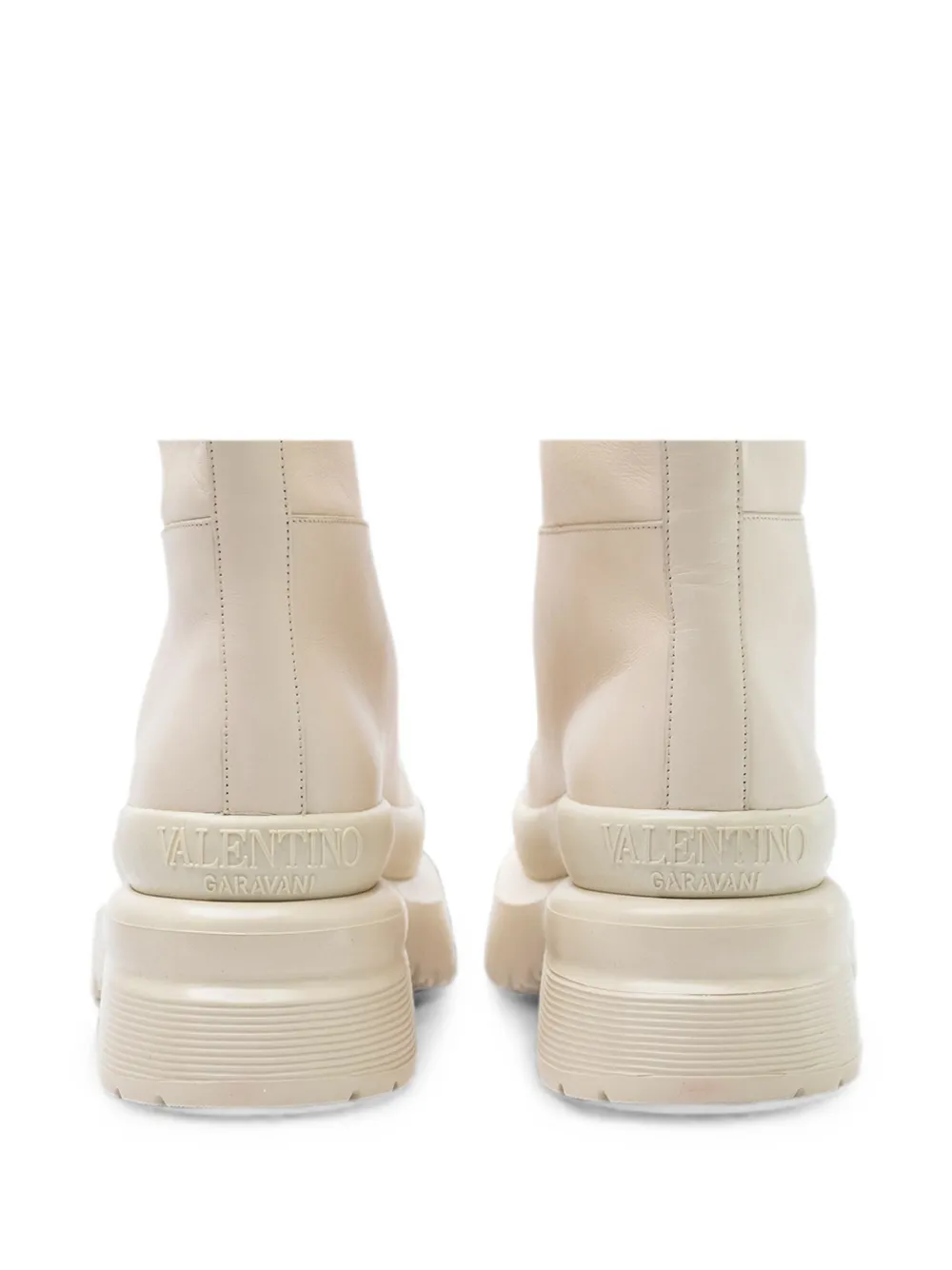 Valentino Garavani One Stud platform boots Beige