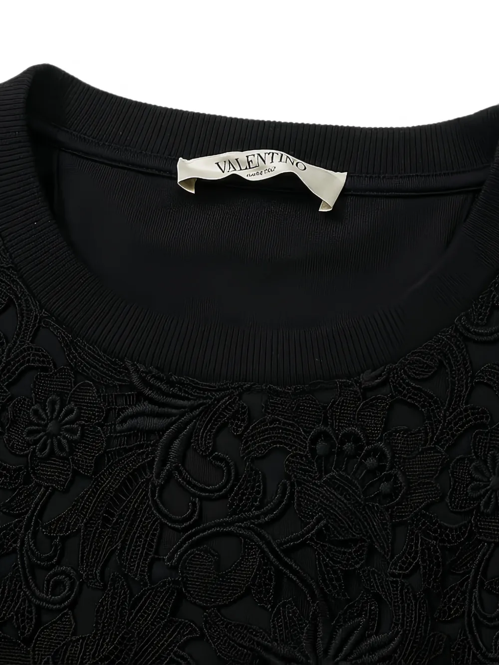 Valentino Garavani T-shirt met vlak van kant Zwart