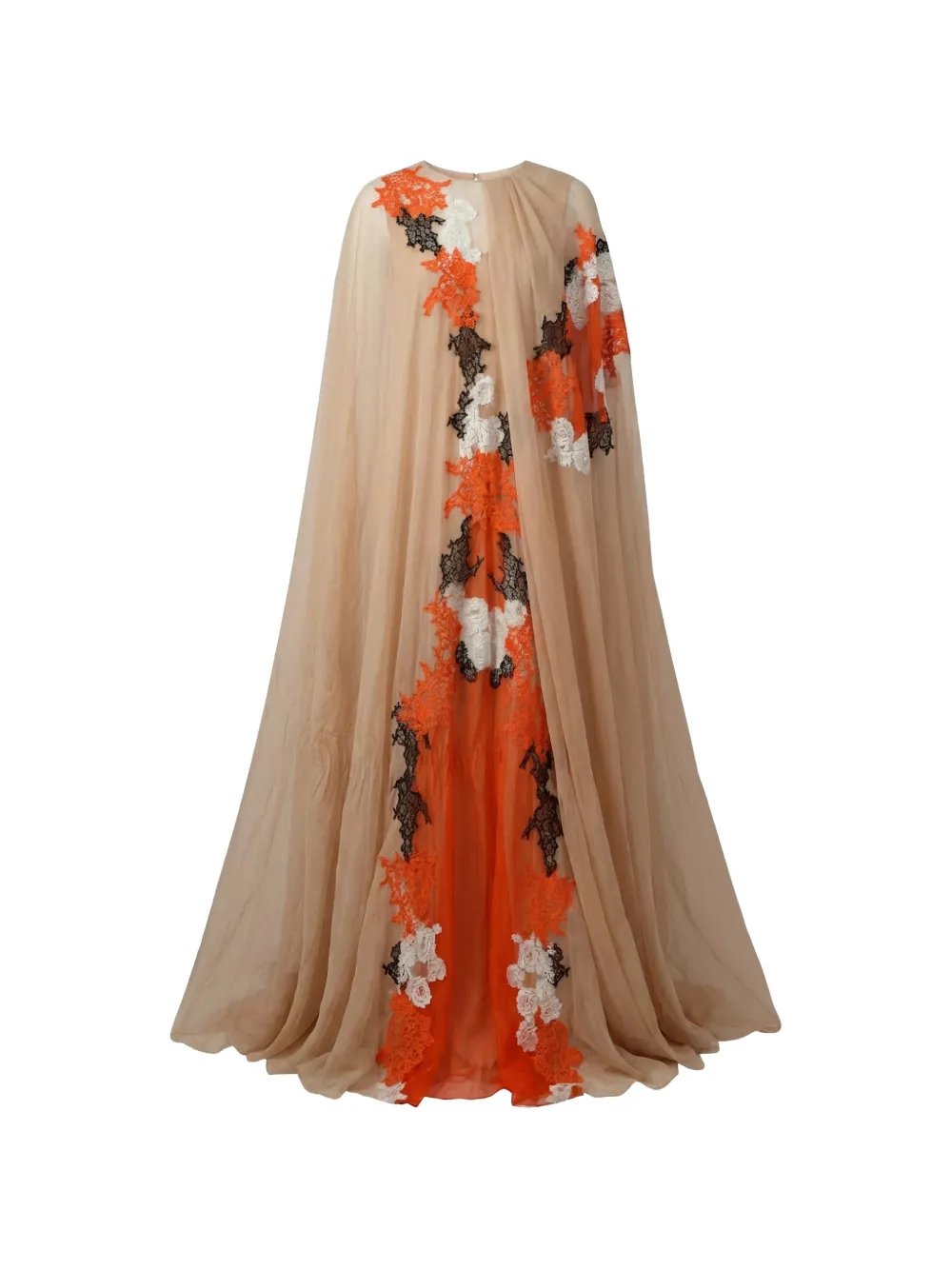 Valentino Garavani lace-appliqué floor-length maxi dress - Toni neutri
