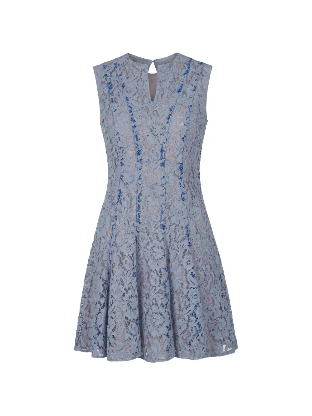 Valentino Garavani Mini-jurk met bloemenkant Blauw