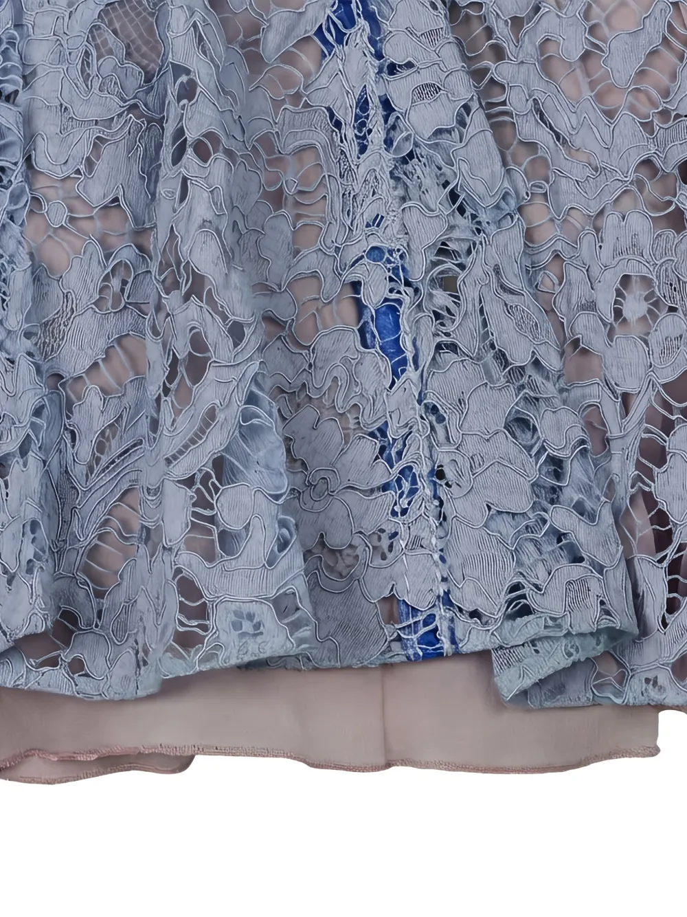 Valentino Garavani Mini-jurk met bloemenkant Blauw