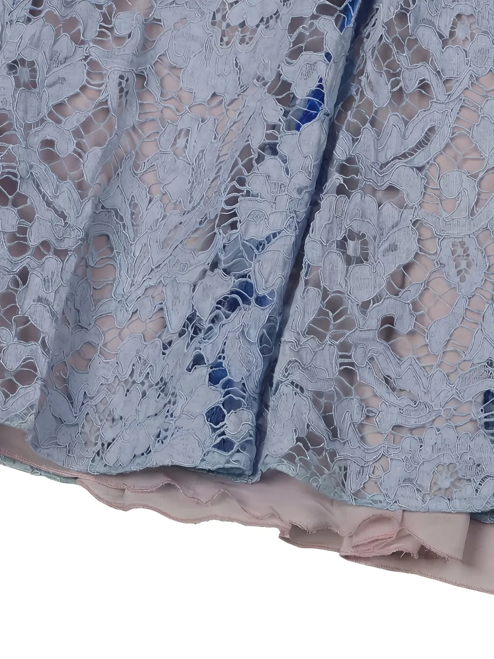 Valentino Garavani Mini-jurk met bloemenkant Blauw