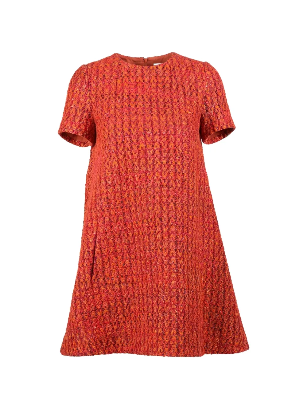 Valentino Garavani short-sleeved textured mini dress - Arancione