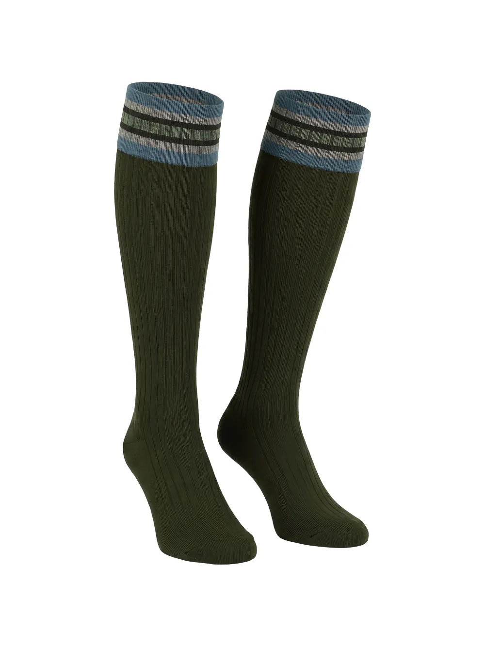 Valentino Garavani ribbed striped-trim socks - Verde