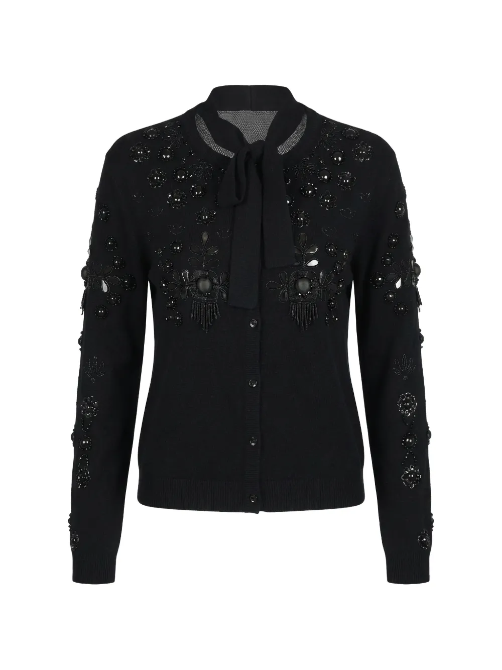 Valentino Garavani beaded bow cardigan - Nero