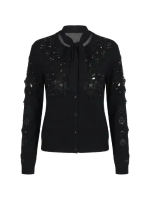 VALENTINO　ヴァレンティノ　レース✖️ビジュー　カーディガン　薄手M VALENTINO - ヴァレンティノ☆レースカーディガンの通販 by suzzy shop