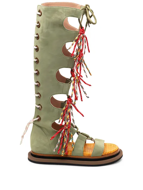 Hogan lace-up tassel sandals