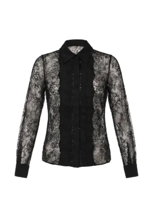 バレンティノ　レーストップ Valentino Garavani レース トップ | ブラック | FARFETCH JP
