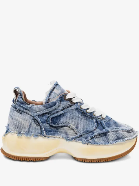Hogan frayed denim platform sneakers