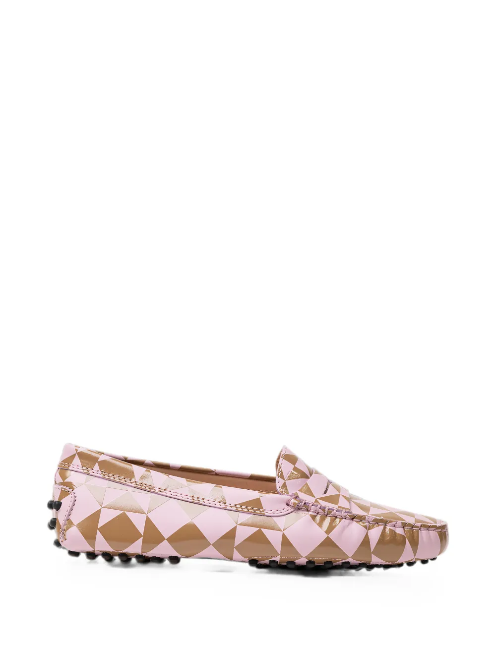Tod's Gommino geometric-print loafers Roze