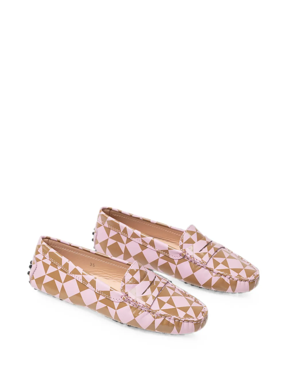 Tod's Gommino geometric-print loafers Roze