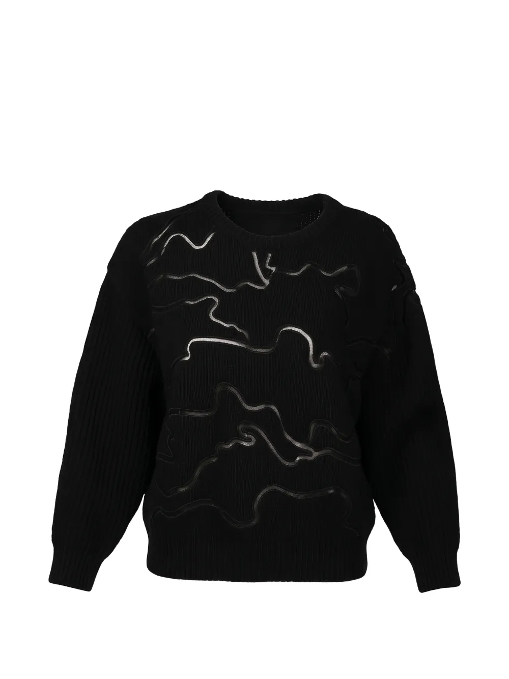 Valentino Garavani graphic-print crewneck wool jumper - Schwarz