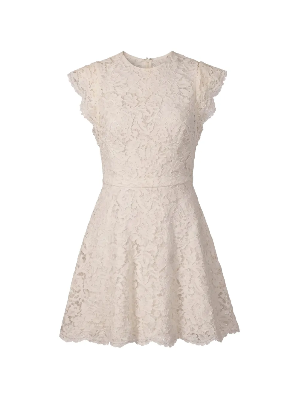 Valentino Garavani lace-overlay cap-sleeve mini dress Wit