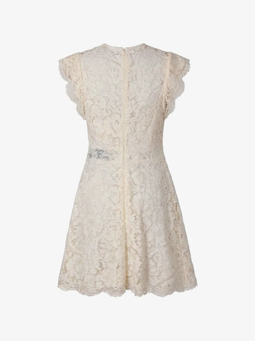 Valentino Garavani lace-overlay cap-sleeve mini dress Wit