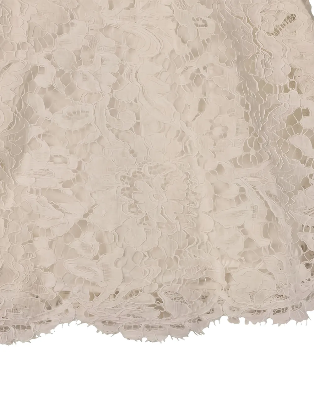 Valentino Garavani lace-overlay cap-sleeve mini dress Wit