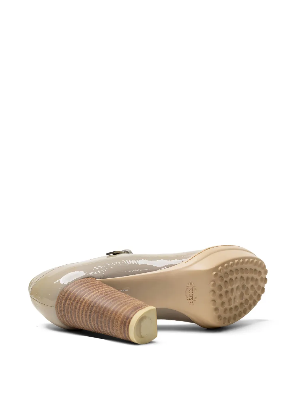 Tod's block-heel buckle-strap heeled pumps Neutrals