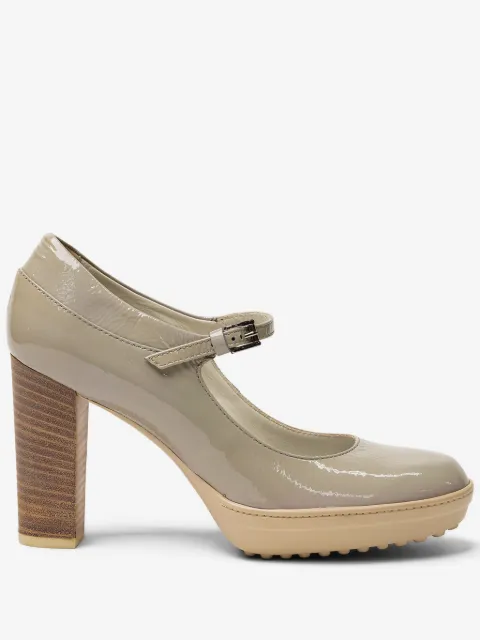 Tod's block-heel buckle-strap heeled pumps
