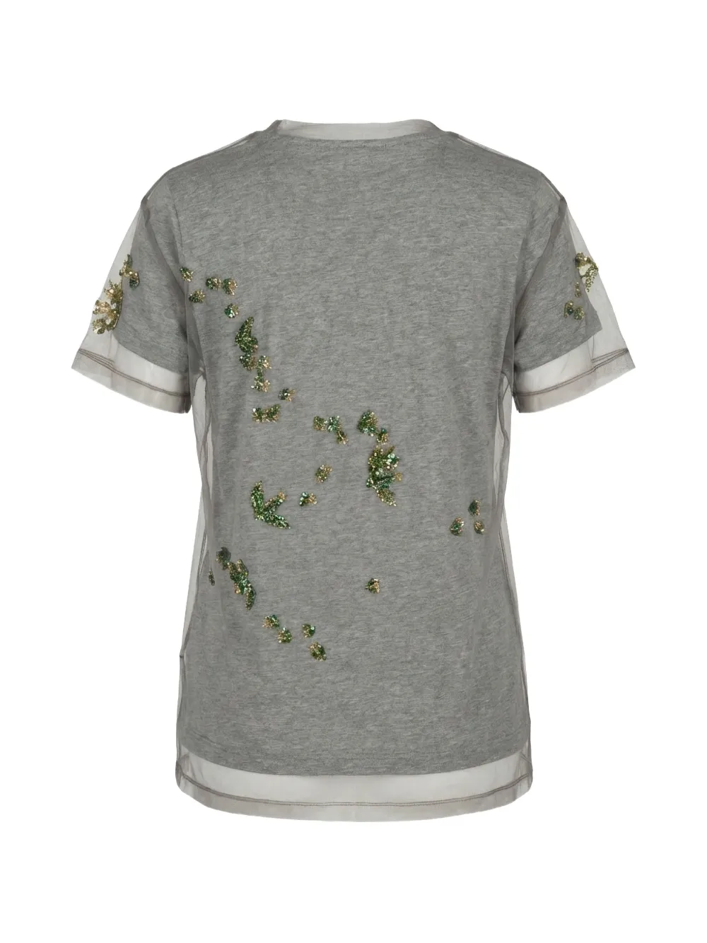 Valentino Garavani Gelaagd T-shirt verfraaid met pailletten Grijs