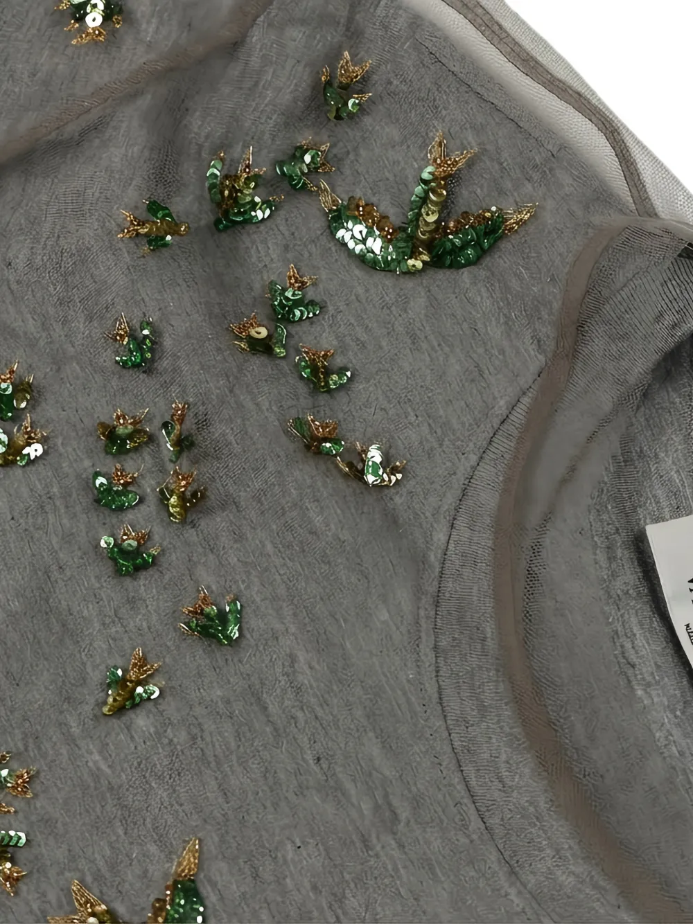 Valentino Garavani Gelaagd T-shirt verfraaid met pailletten Grijs