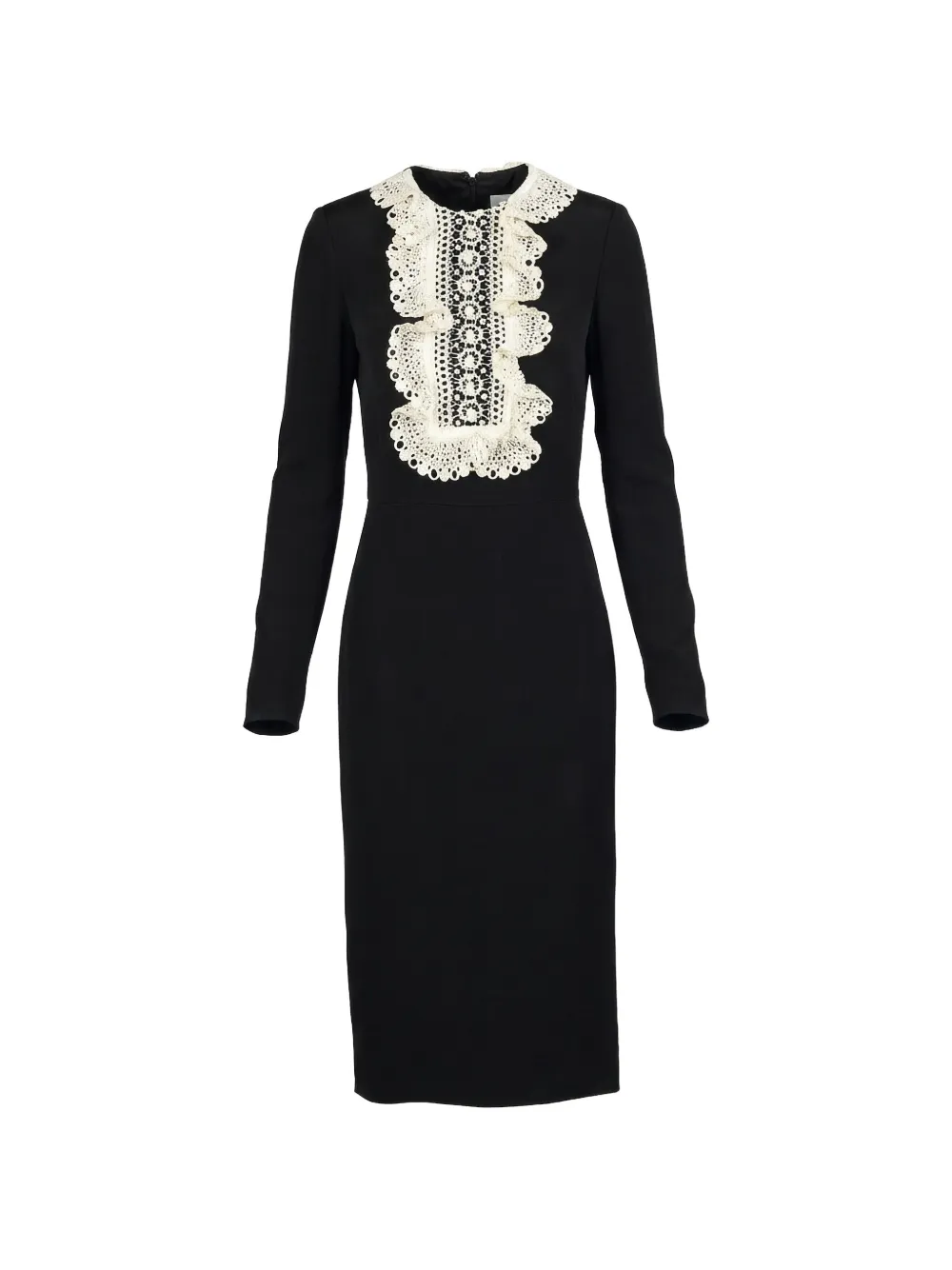 Valentino Garavani ruffled lace midi dress - Nero