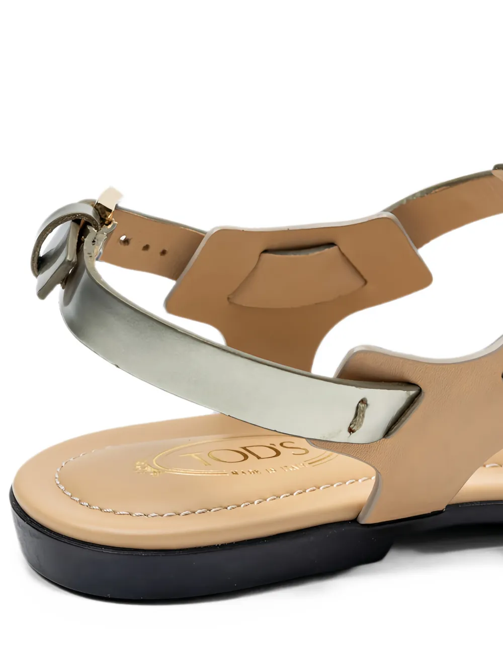 Tod's T-Bar buckled flat sandals Beige