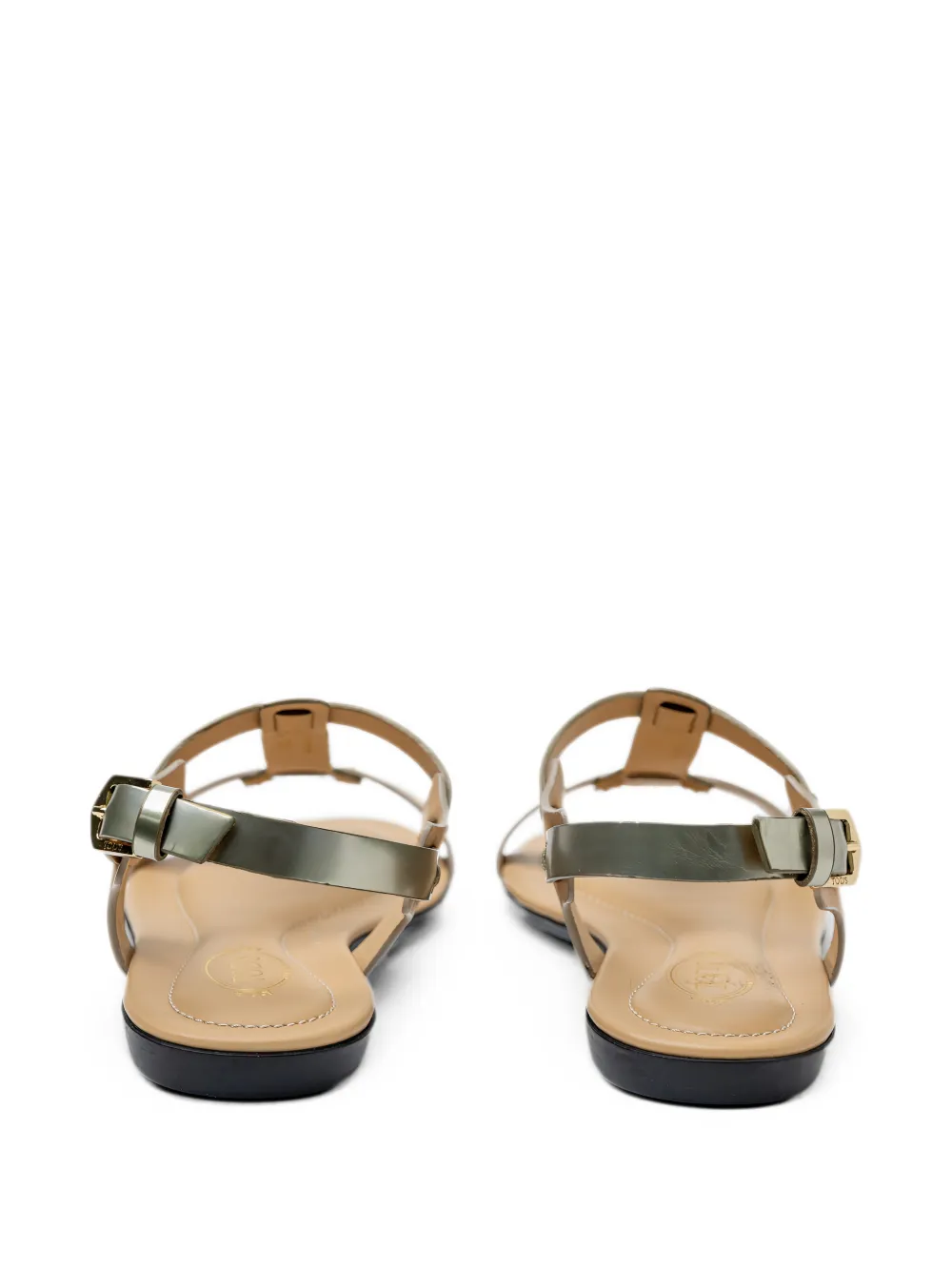 Tod's T-Bar buckled flat sandals Beige