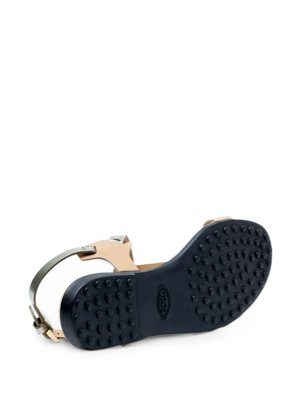 Tod's T-Bar buckled flat sandals Beige