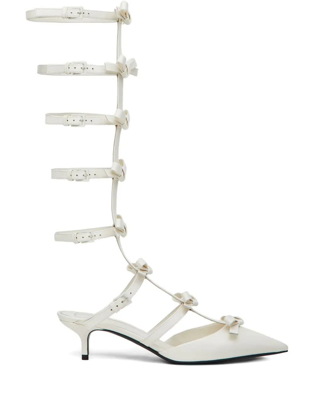 Valentino Garavani 55mm Bow-embellished Kitten-heel Pumps In White