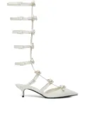 Valentino Garavani 55mm bow-embellished kitten-heel pumps - White