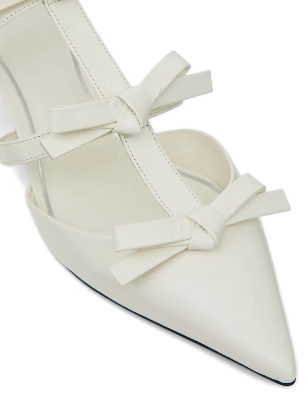 Valentino Garavani 55mm bow-embellished kitten-heel pumps White