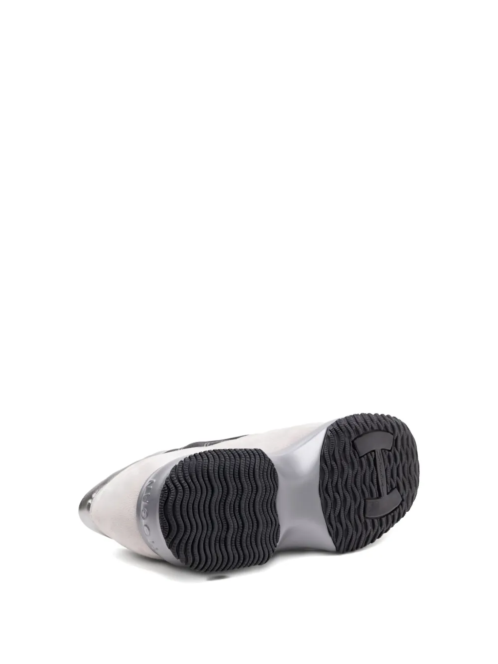 Hogan Interactive Allacciato metallic-panel suede sneakers Grijs