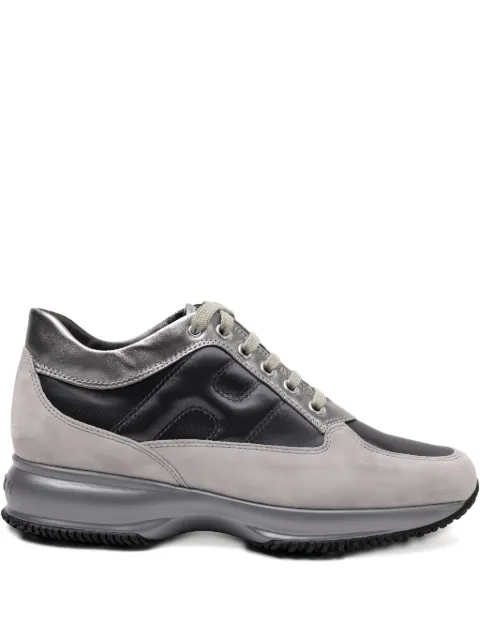 Hogan Interactive Allacciato metallic-panel suede sneakers