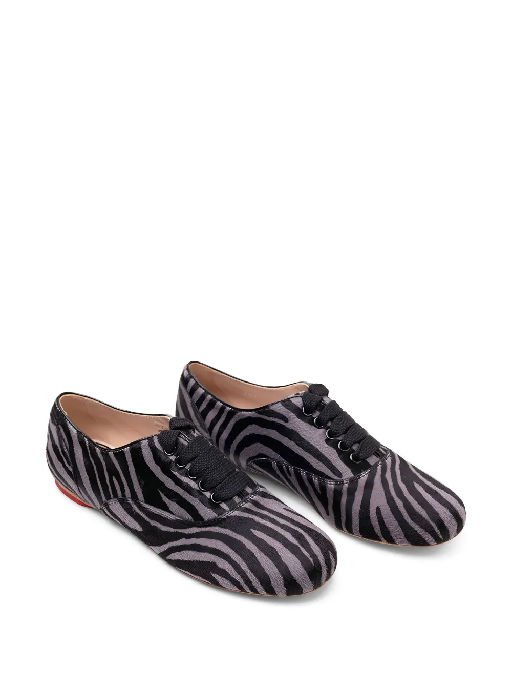 Hogan zebra-print leather loafers Black