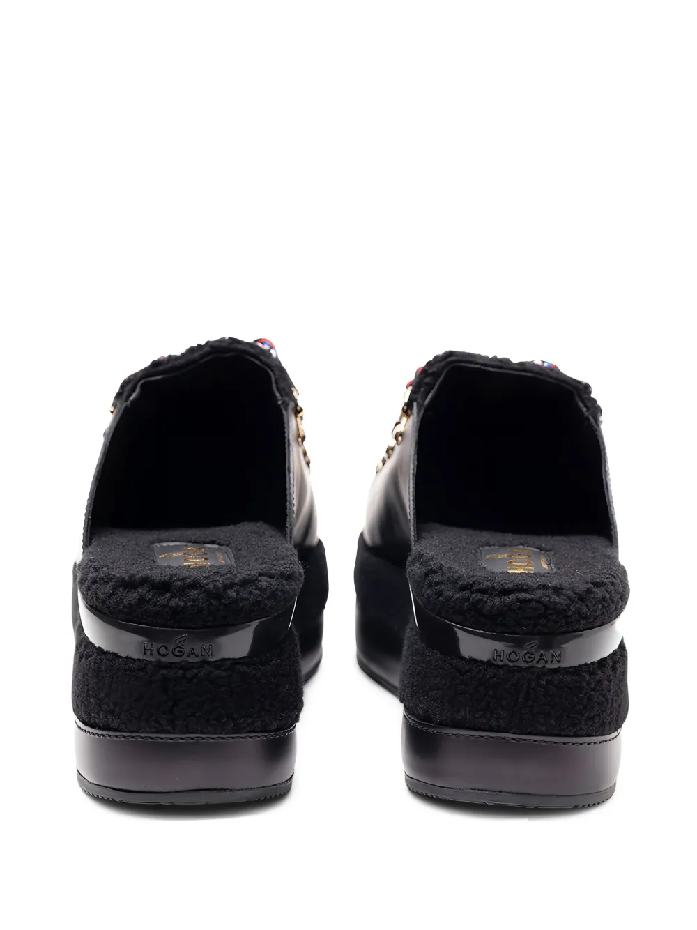 Hogan H466 muiltjes met plateauzool Zwart