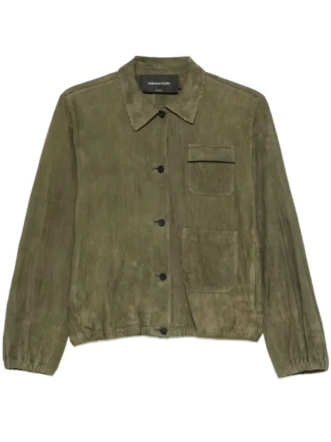 Fabiana Filippi pleated suede bomber jacket
