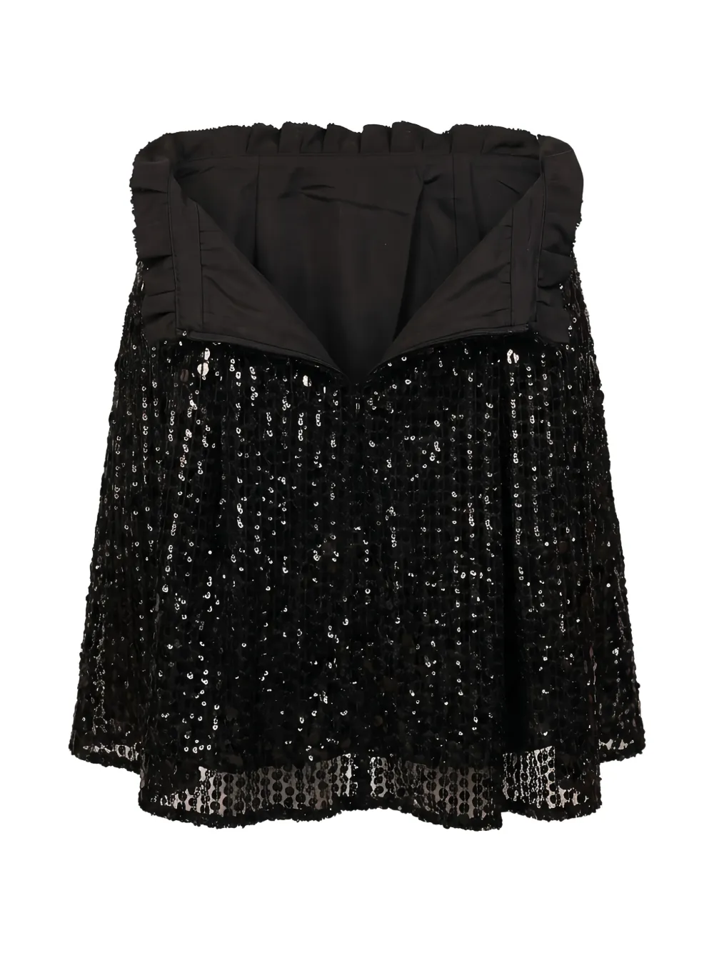 Valentino Garavani Shorts met pailletten en ruches Zwart