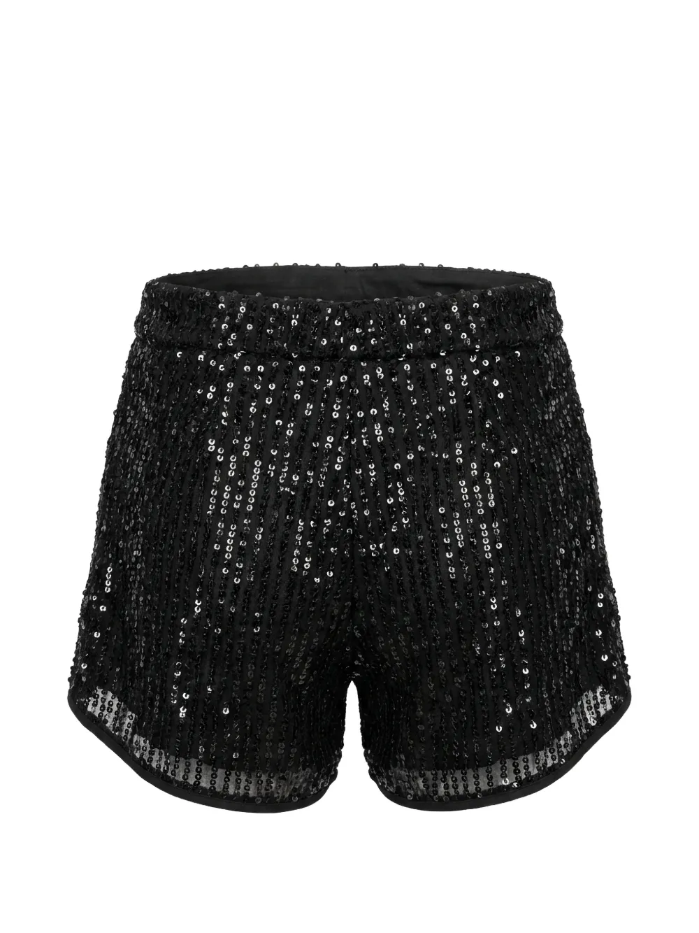 Valentino Garavani Shorts met pailletten en ruches Zwart