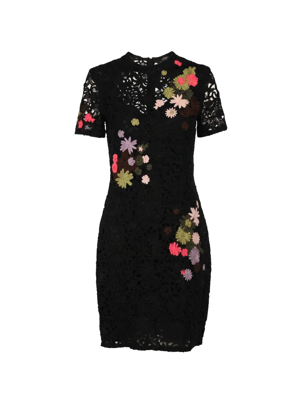 Valentino Garavani floral lace mini dress - Nero