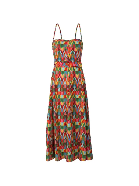 Valentino Garavani geometric belted midi dress