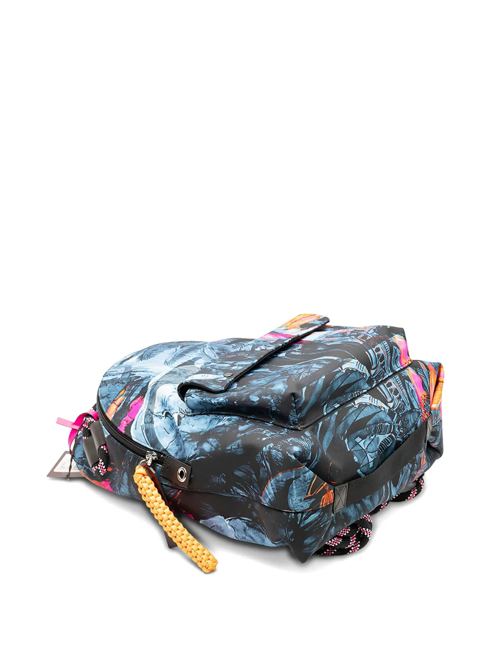 Valentino Floral-print Backpack In Blue