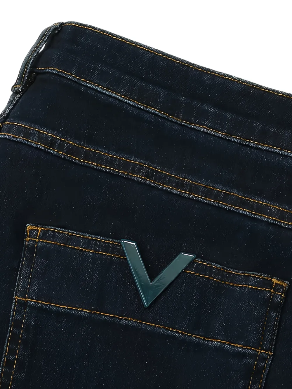 Valentino Garavani Slim-fit jeans met V-detail Blauw