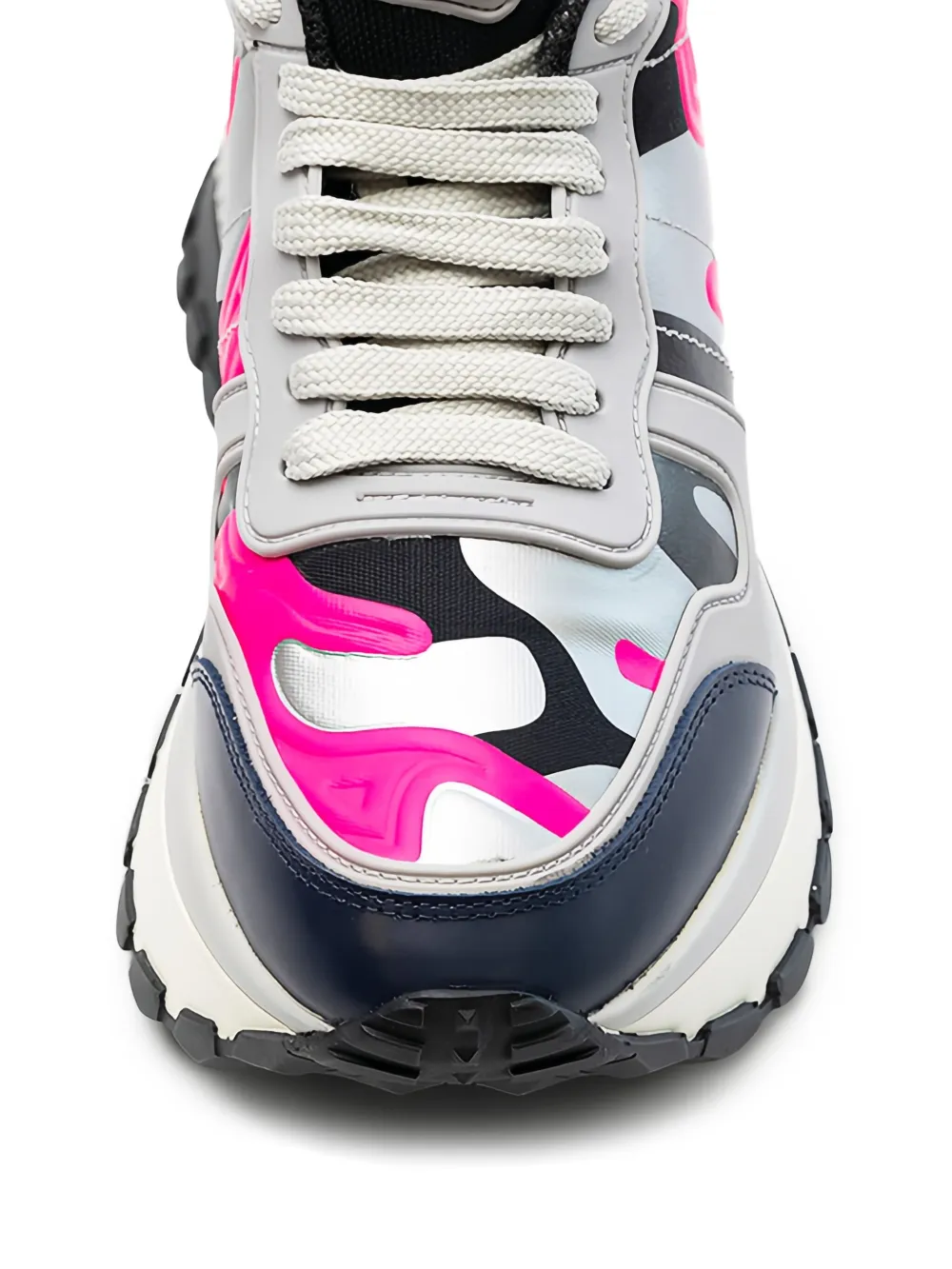 Valentino Lace-up Fastening Sneakers In Gray