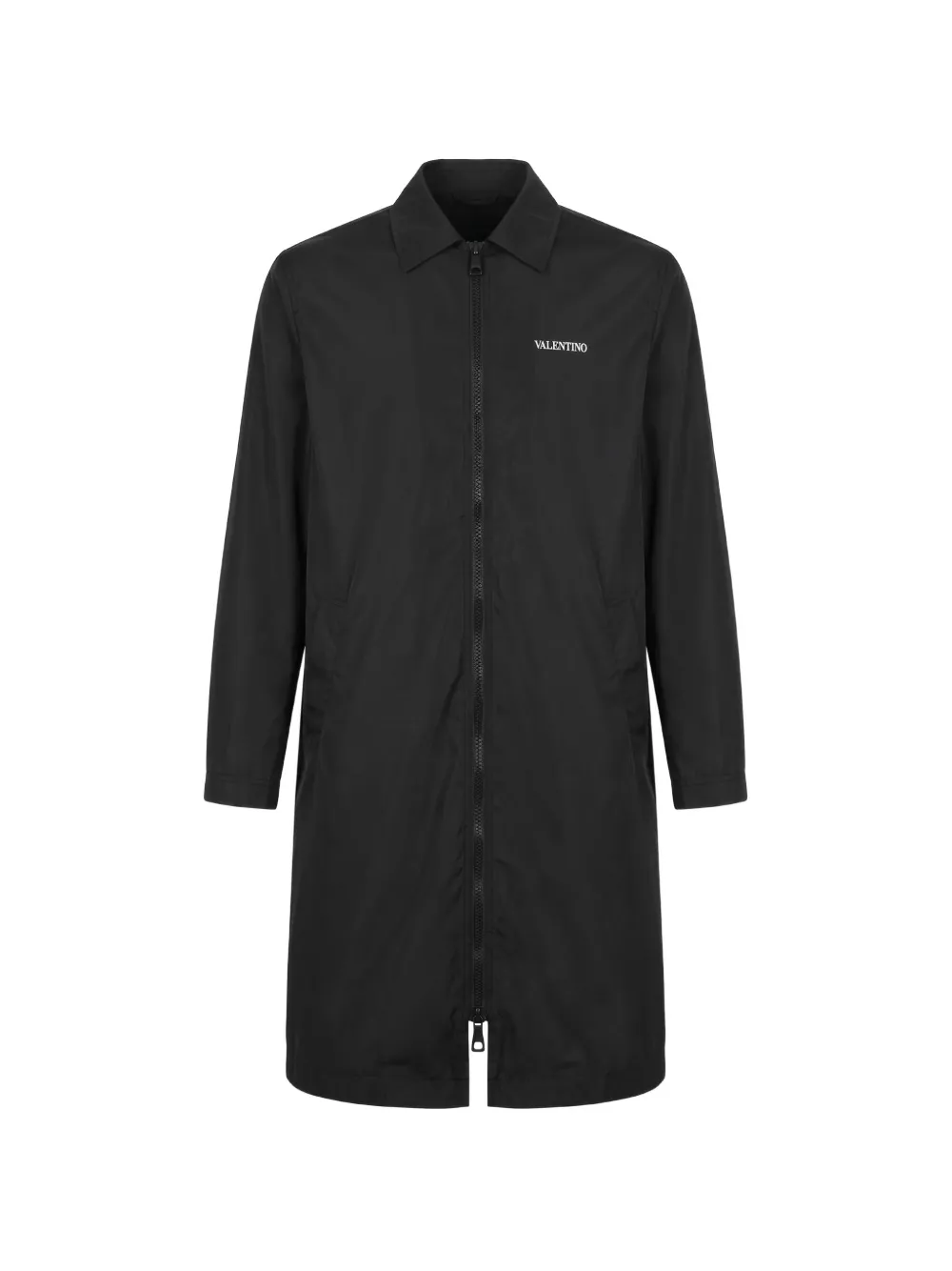Valentino Garavani logo-print zip-up coat - Nero