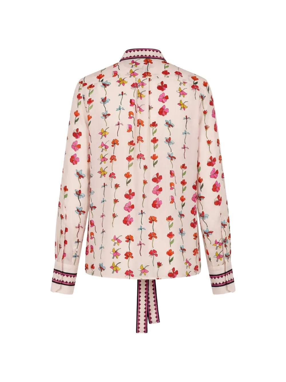 Valentino Garavani floral-print pussy-bow shirt Beige