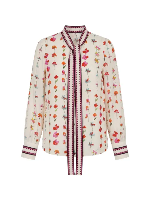 Valentino Garavani floral-print pussy-bow shirt