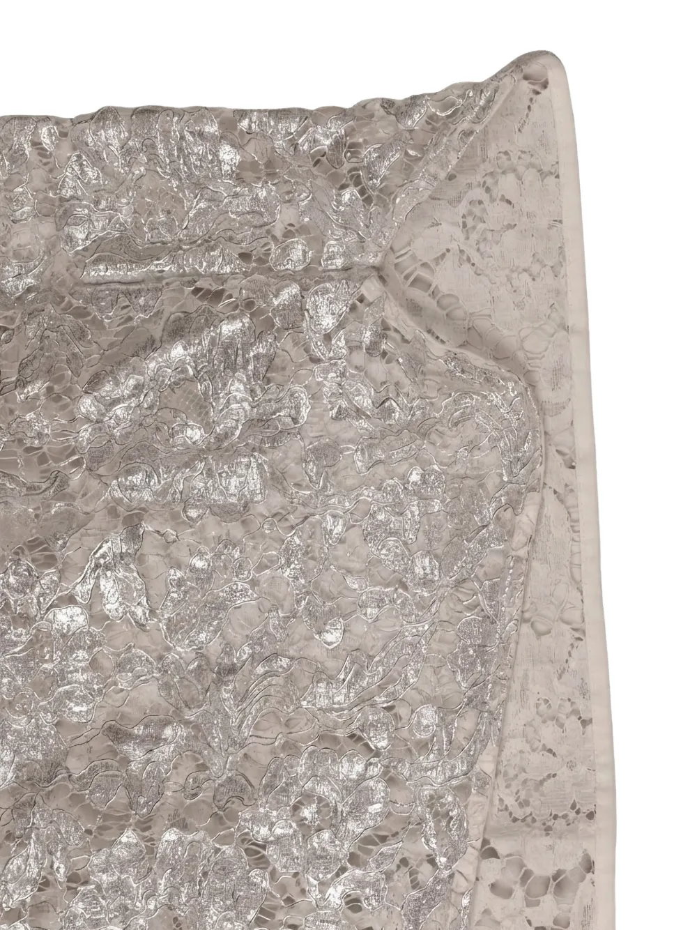 Valentino Garavani Metallic overhemd met bloemenkant Zilver