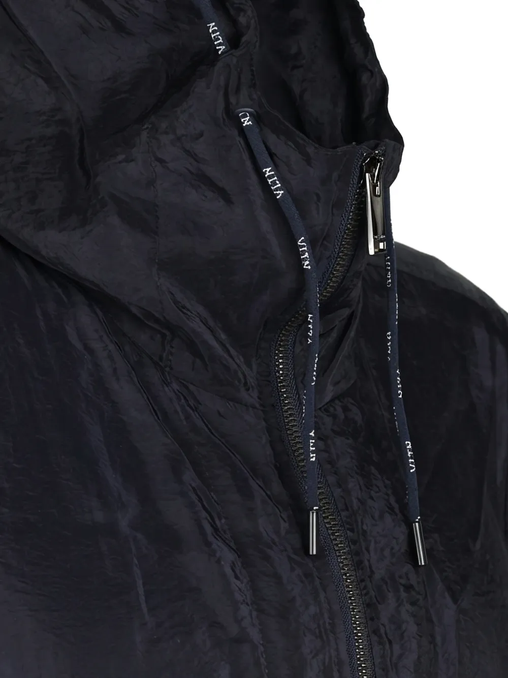 Valentino Garavani logo-patch hooded jacket Zwart