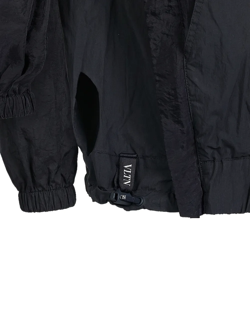 Valentino Garavani logo-patch hooded jacket Zwart