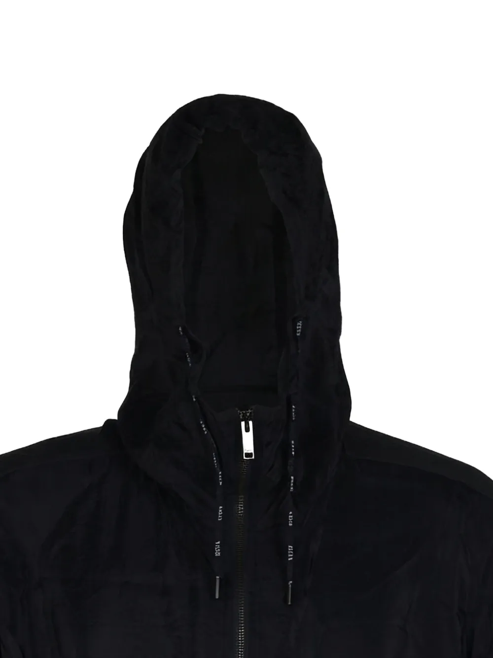Valentino Garavani logo-patch hooded jacket Zwart