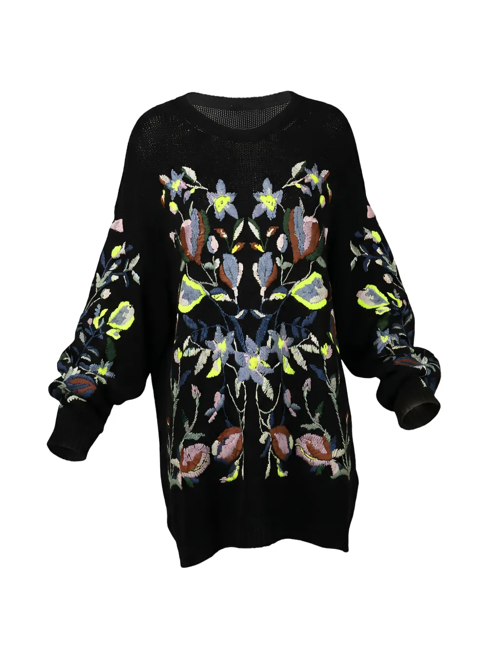Valentino Garavani floral-embroidered sweater - Nero